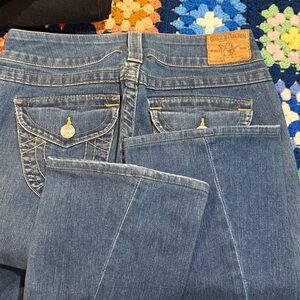 Y2K vintage True Religion low waist flare leg Joey denim jeans size 26. #2